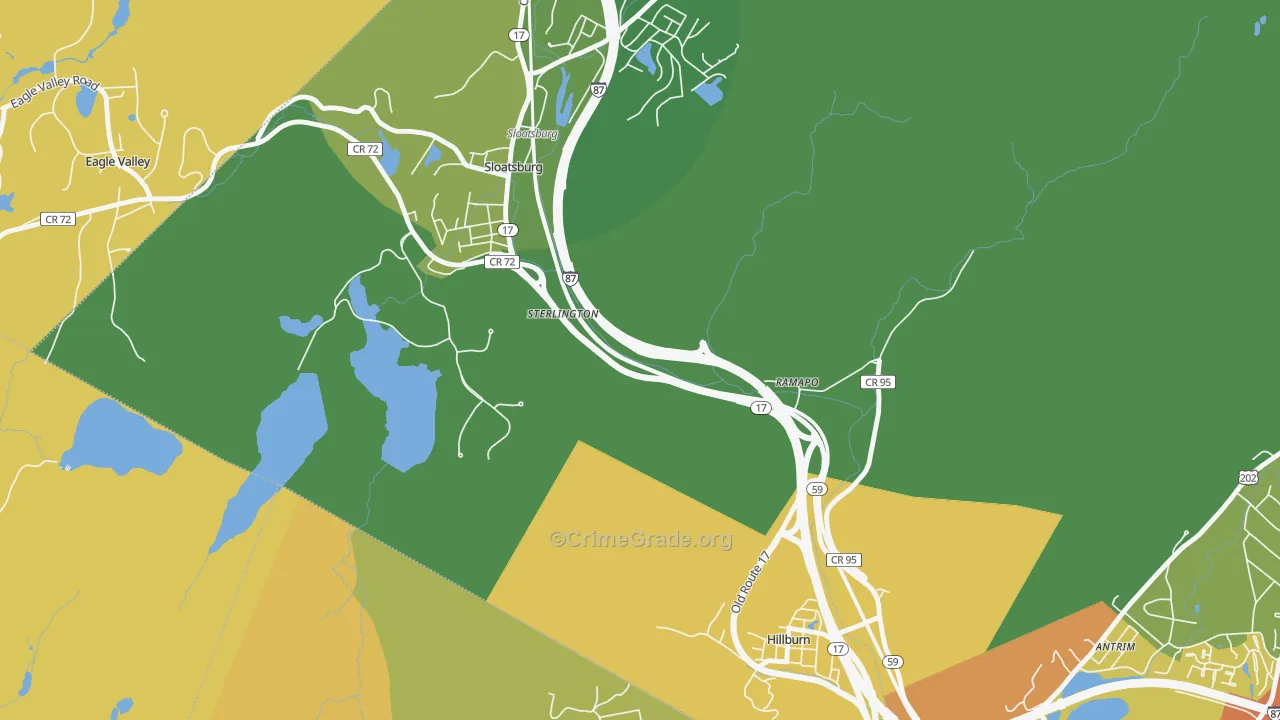 Sterlington, NY Map of Assault Rates