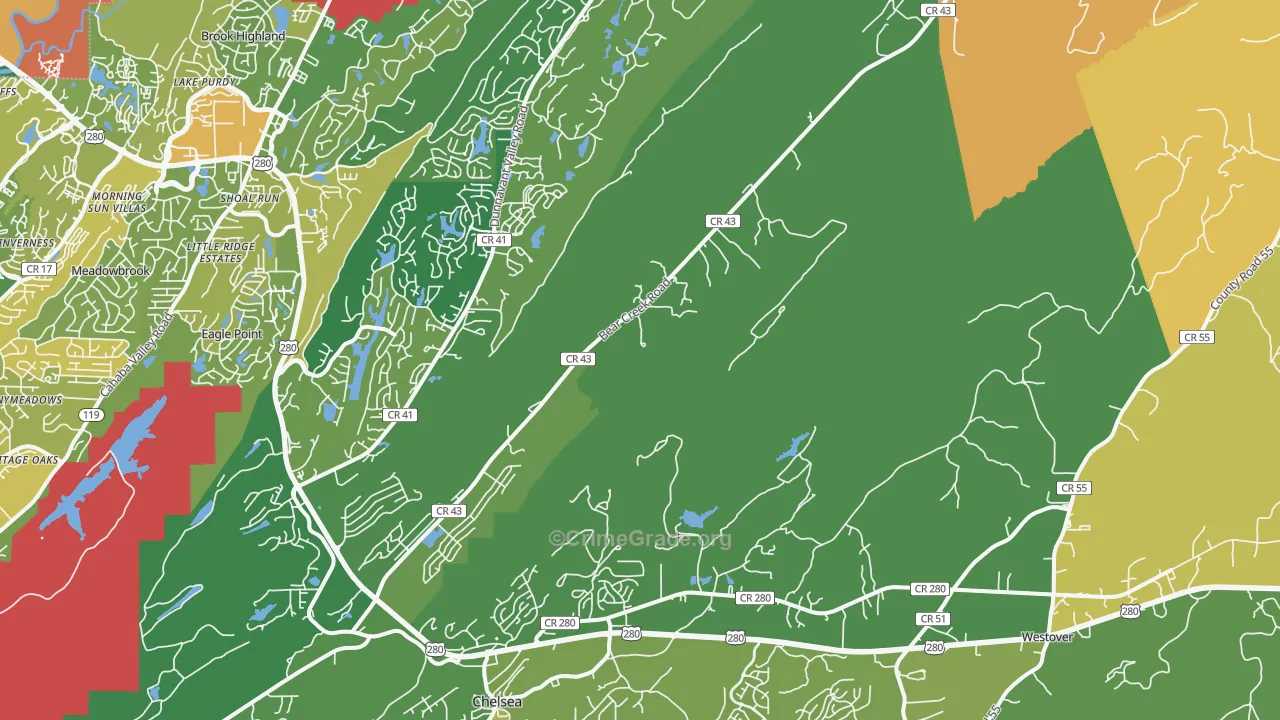 Sterrett, AL Map of Assault Rates