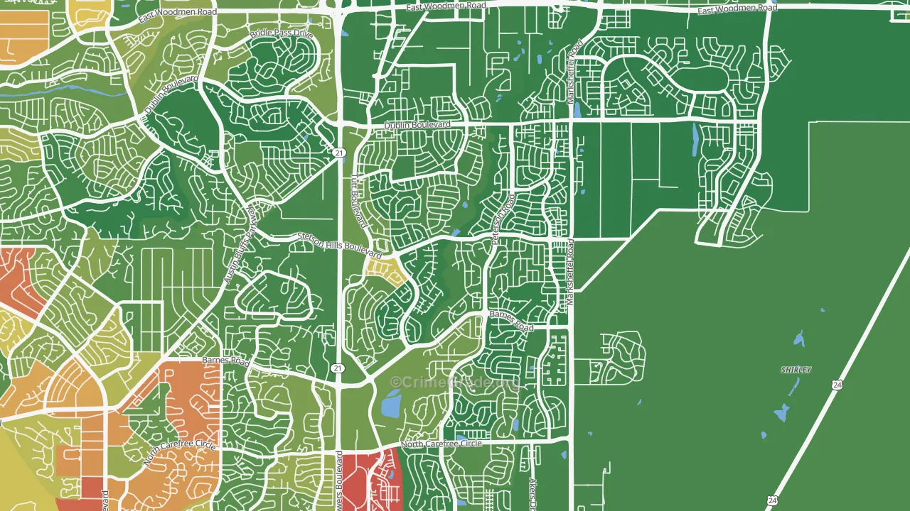 Stetson Hills, Colorado Springs, CO Map of Assault Rates