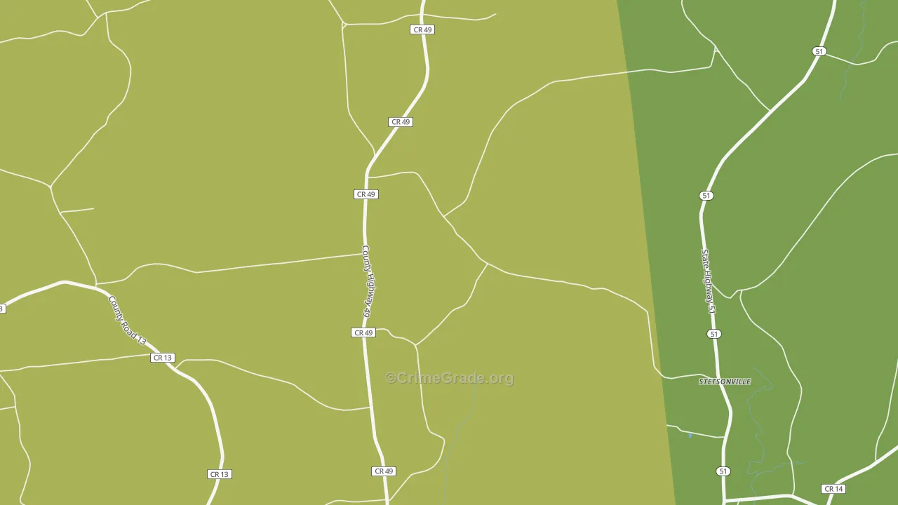 Stetsonville, NY Map of Assault Rates