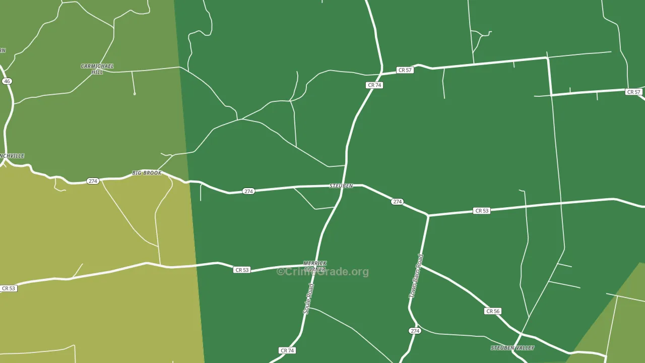 Steuben, NY Map of Assault Rates