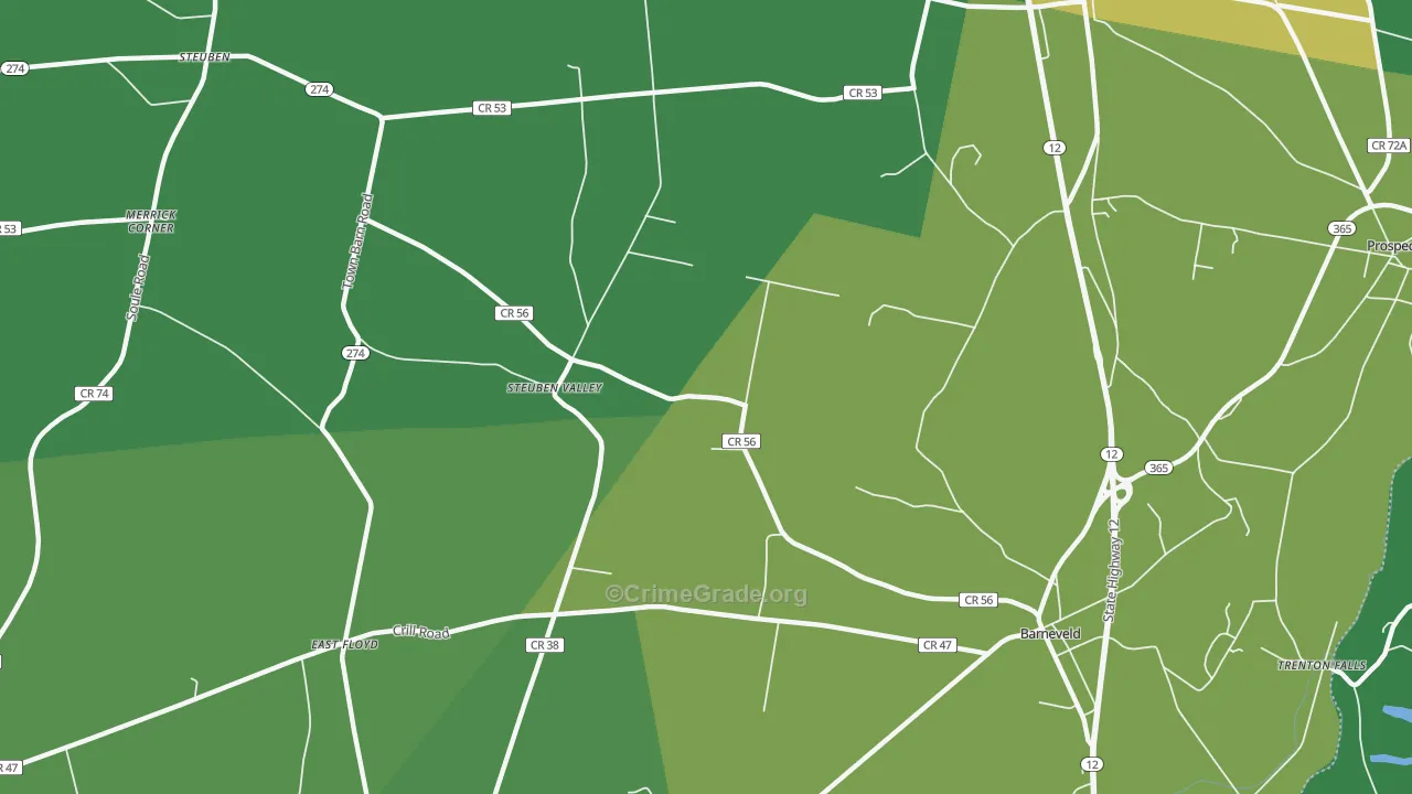 Steuben Valley, NY Map of Assault Rates