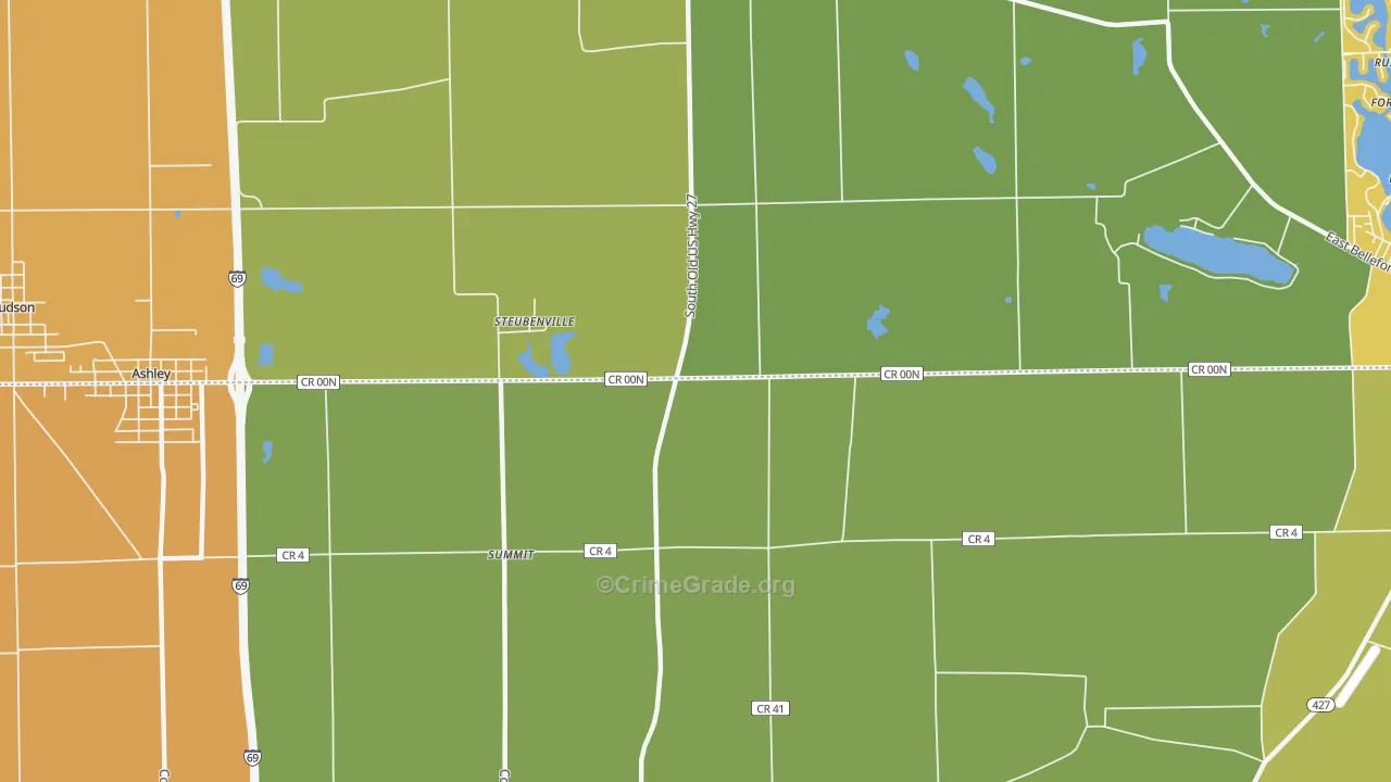 Steubenville, IN Map of Assault Rates