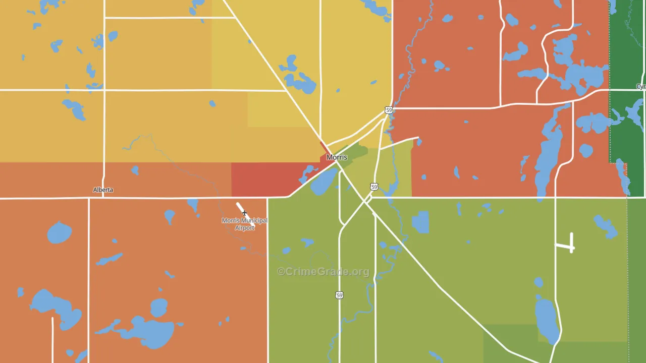 Stevens County, MN Map of Assault Rates