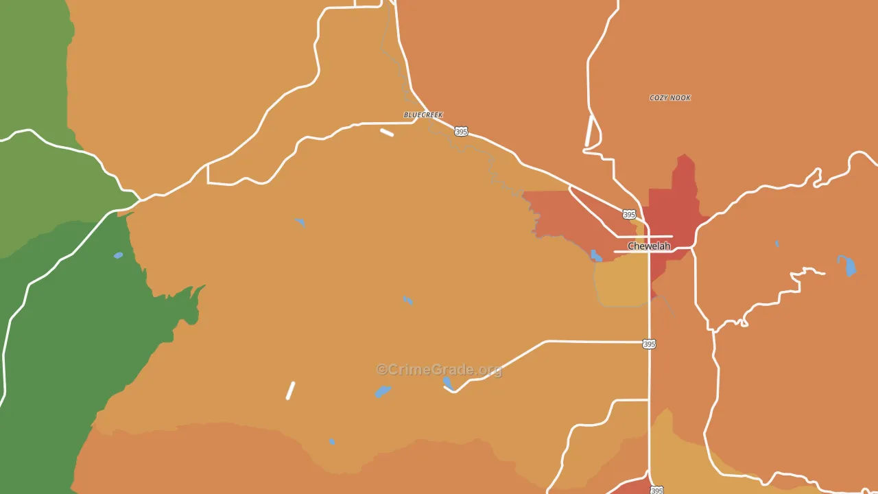 Stevens County, WA Map of Assault Rates