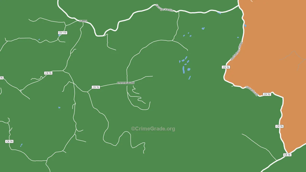 Stevensburg, WV Map of Assault Rates