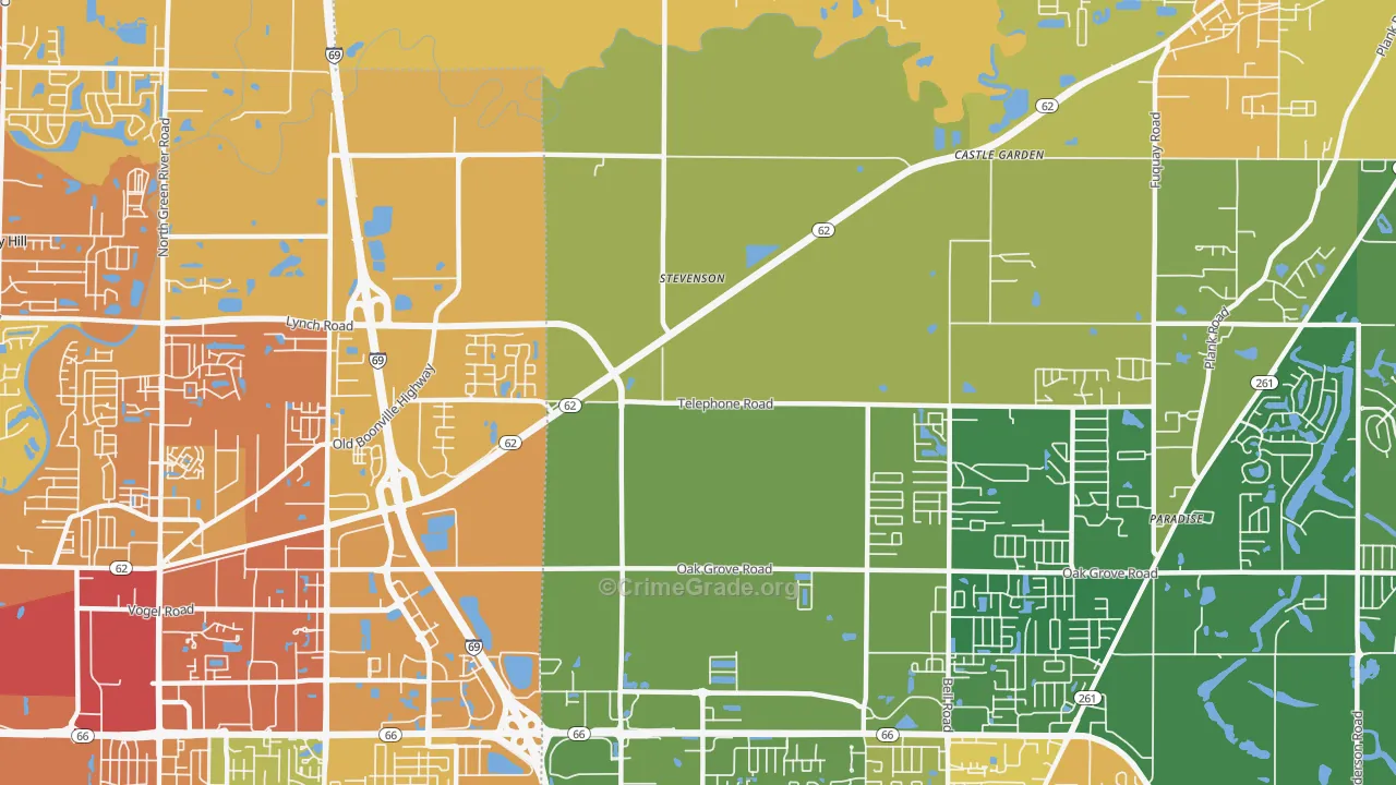 Stevenson, IN Map of Assault Rates