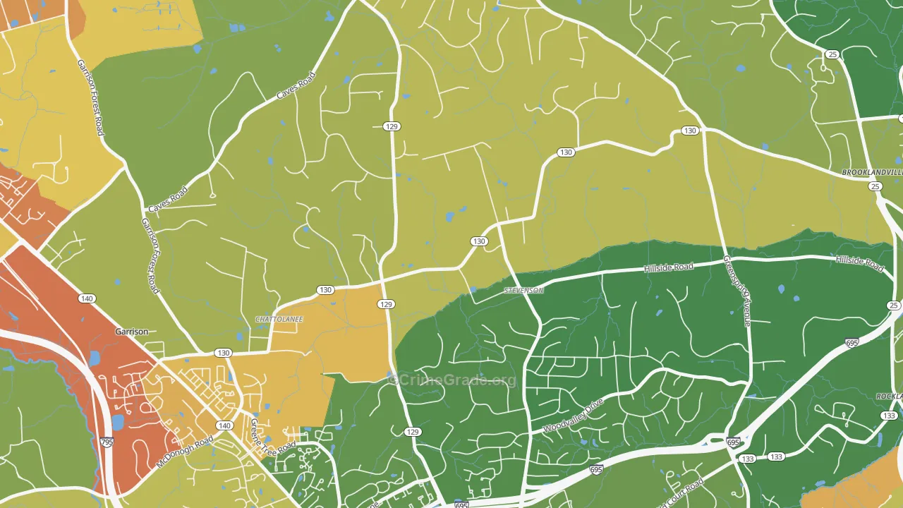 Stevenson, MD Map of Assault Rates