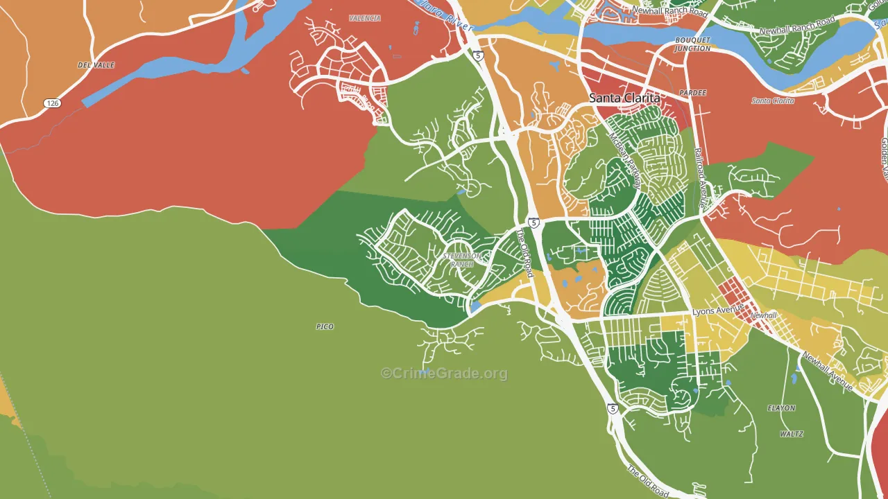 Stevenson Ranch, CA Map of Assault Rates