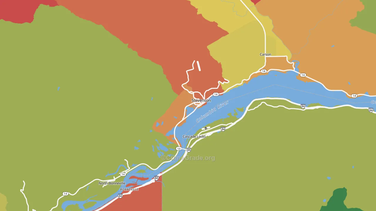 Stevenson, WA Map of Assault Rates