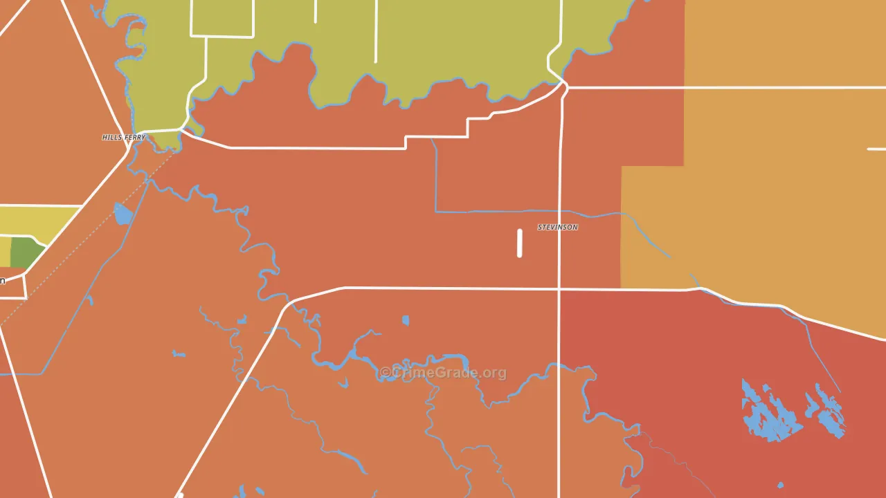 Stevinson, CA Map of Assault Rates