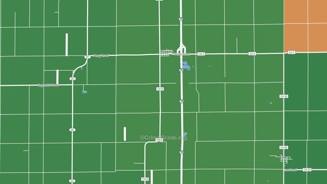 Steward, IL Map of Assault Rates