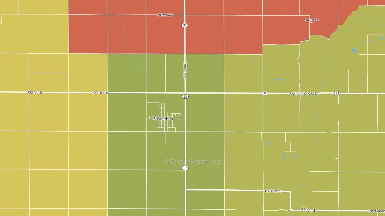 Stewardson, IL Map of Assault Rates
