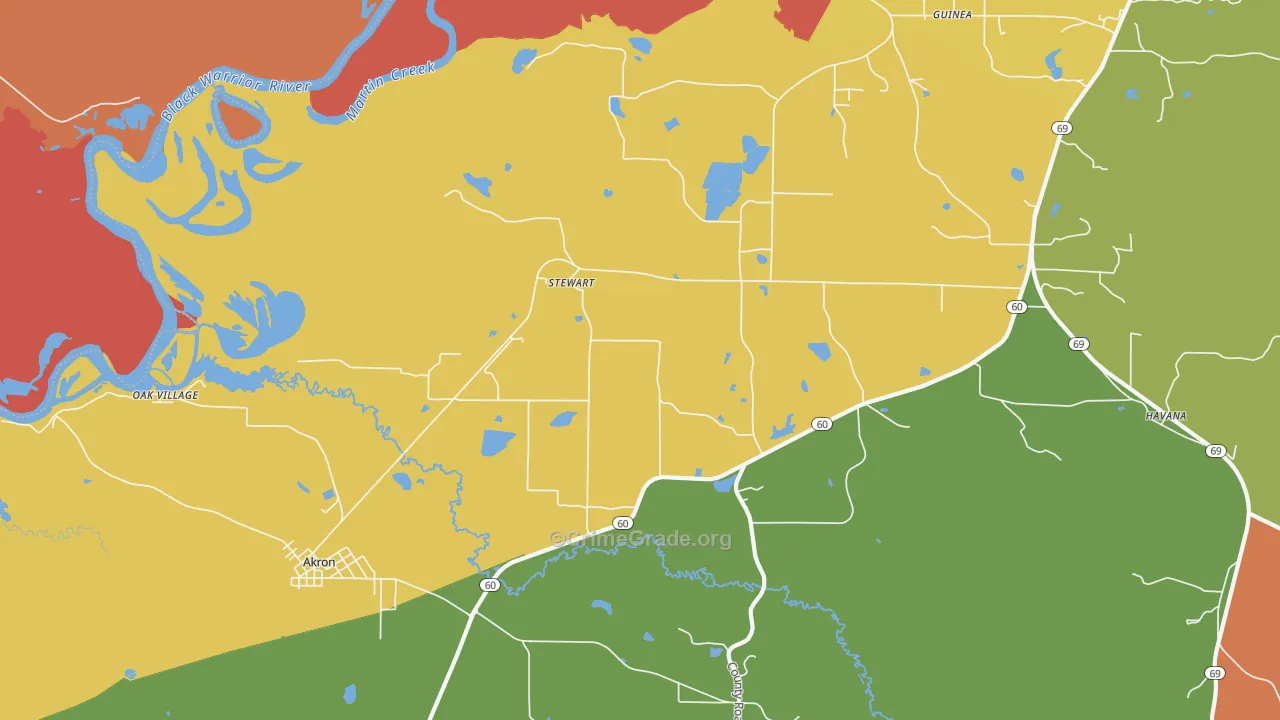 Stewart, AL Map of Assault Rates