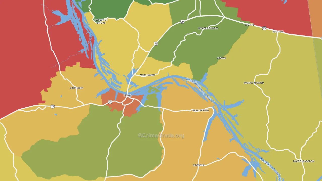 Stewart County, TN Map of Assault Rates