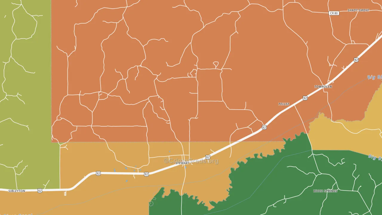 Stewart, MS Map of Assault Rates