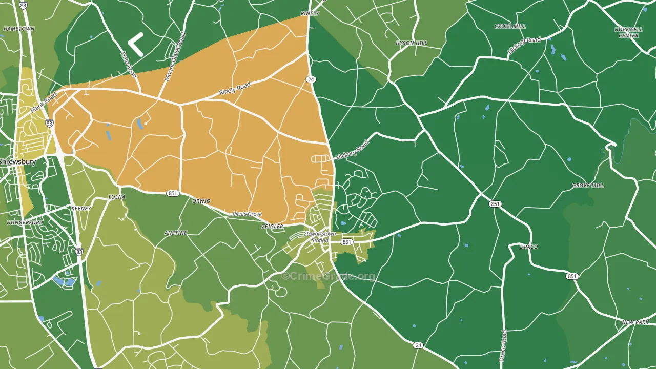 Stewartstown, PA Map of Assault Rates