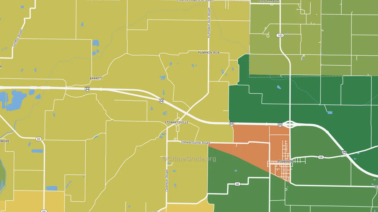 Stewartsville, IN Map of Assault Rates