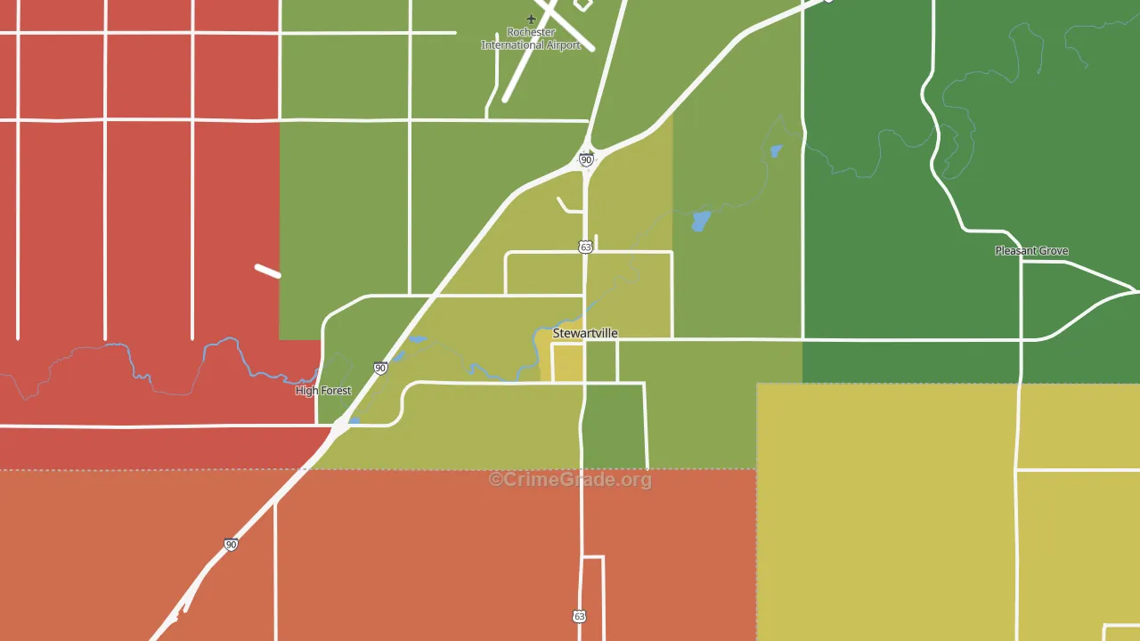 Stewartville, MN Map of Assault Rates