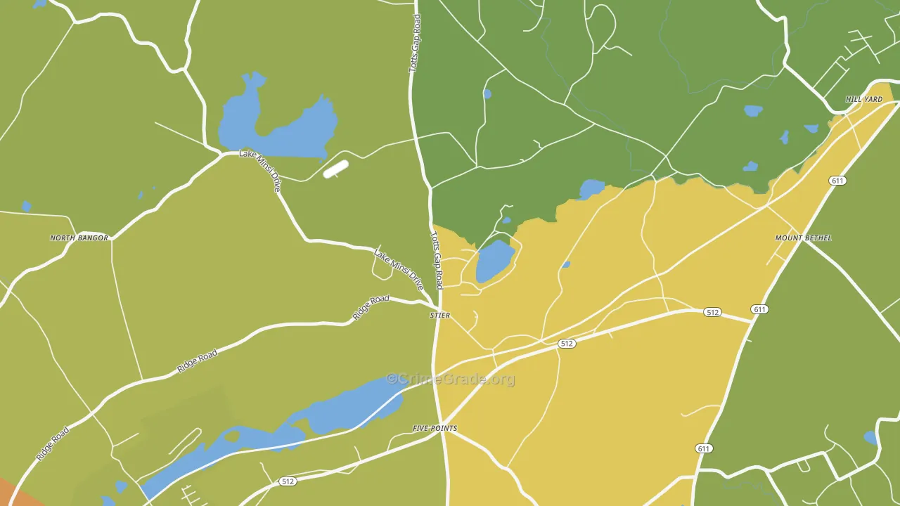 Stier, PA Map of Assault Rates