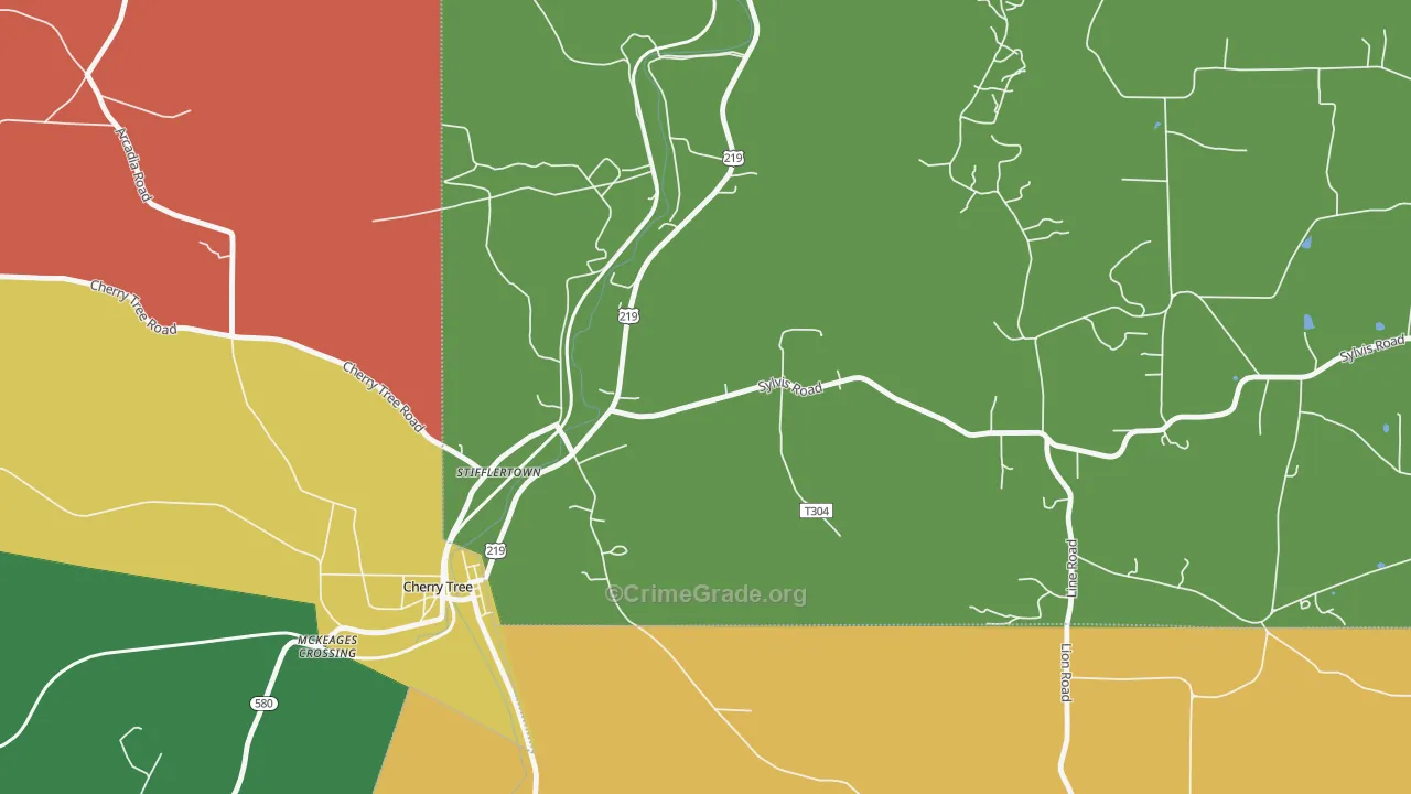 Stifflertown, PA Map of Assault Rates