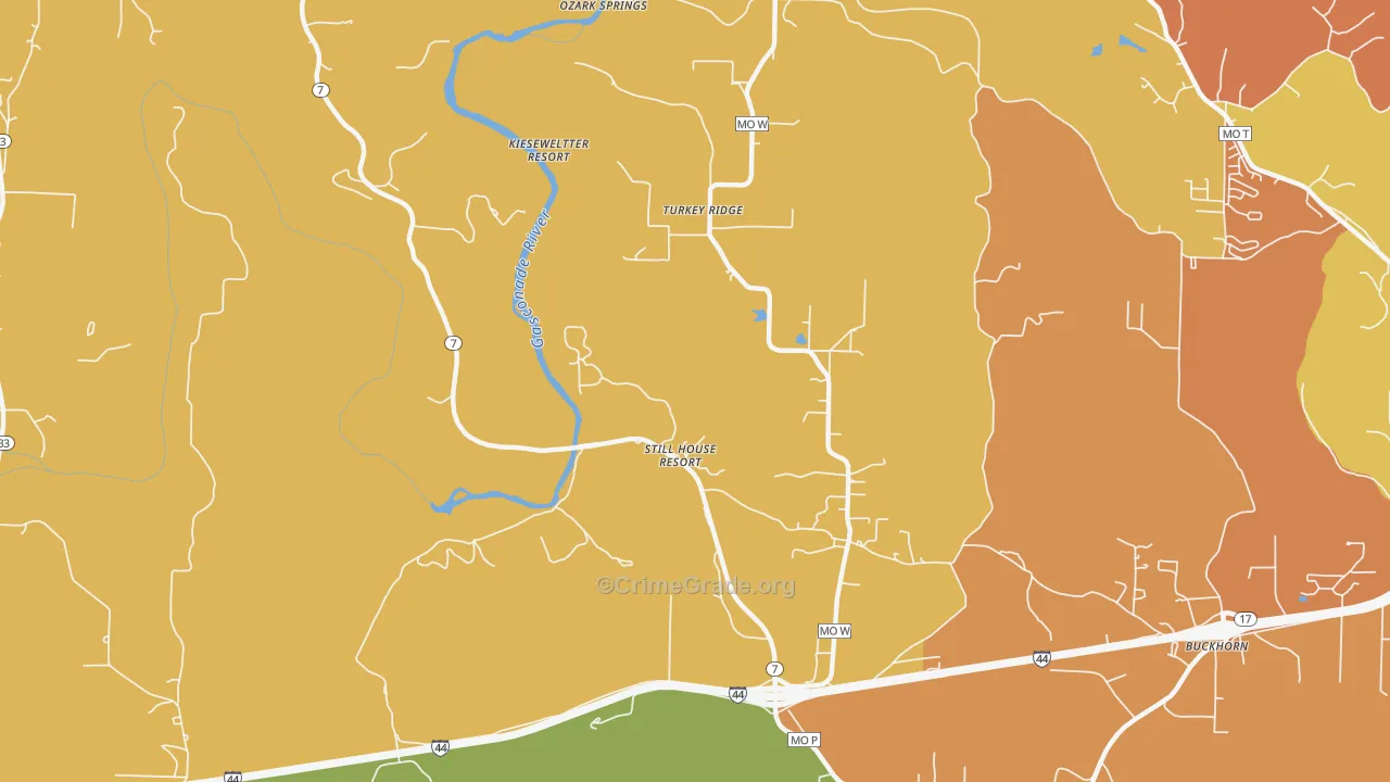 Stillhouse Springs, MO Map of Assault Rates