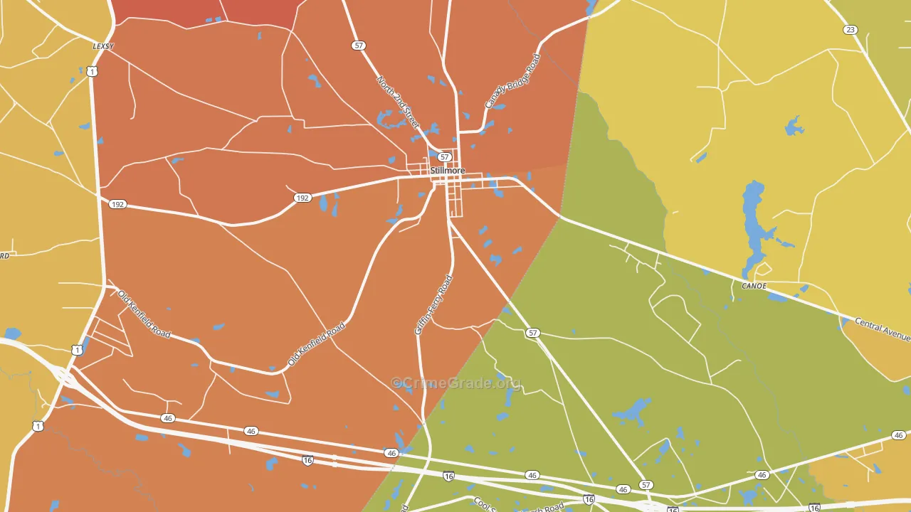 Stillmore, GA Map of Assault Rates