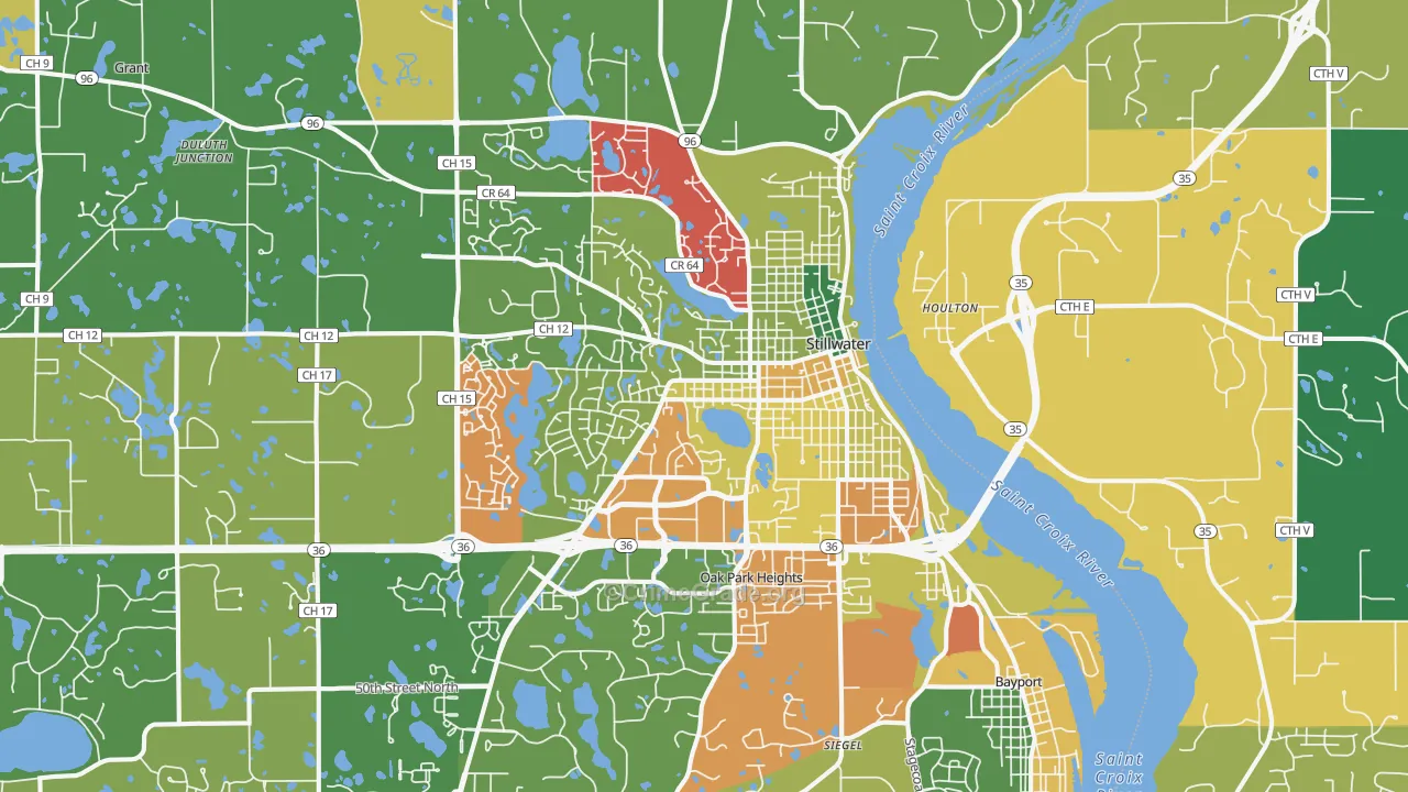 Stillwater, MN Map of Assault Rates