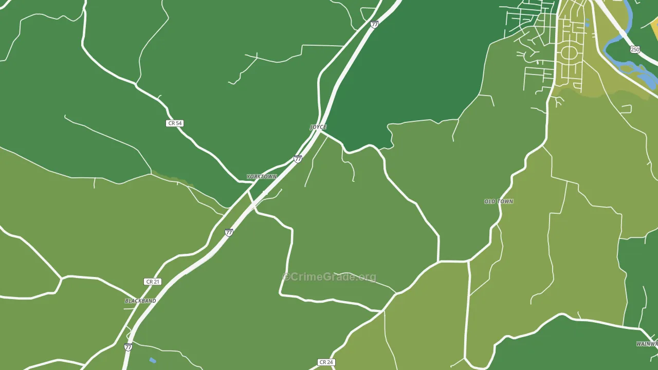 Stillwater, OH Map of Assault Rates