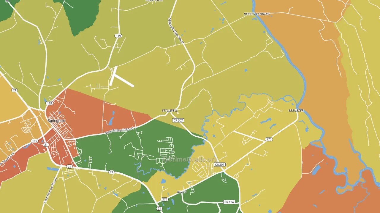 Stillwell, GA Map of Assault Rates