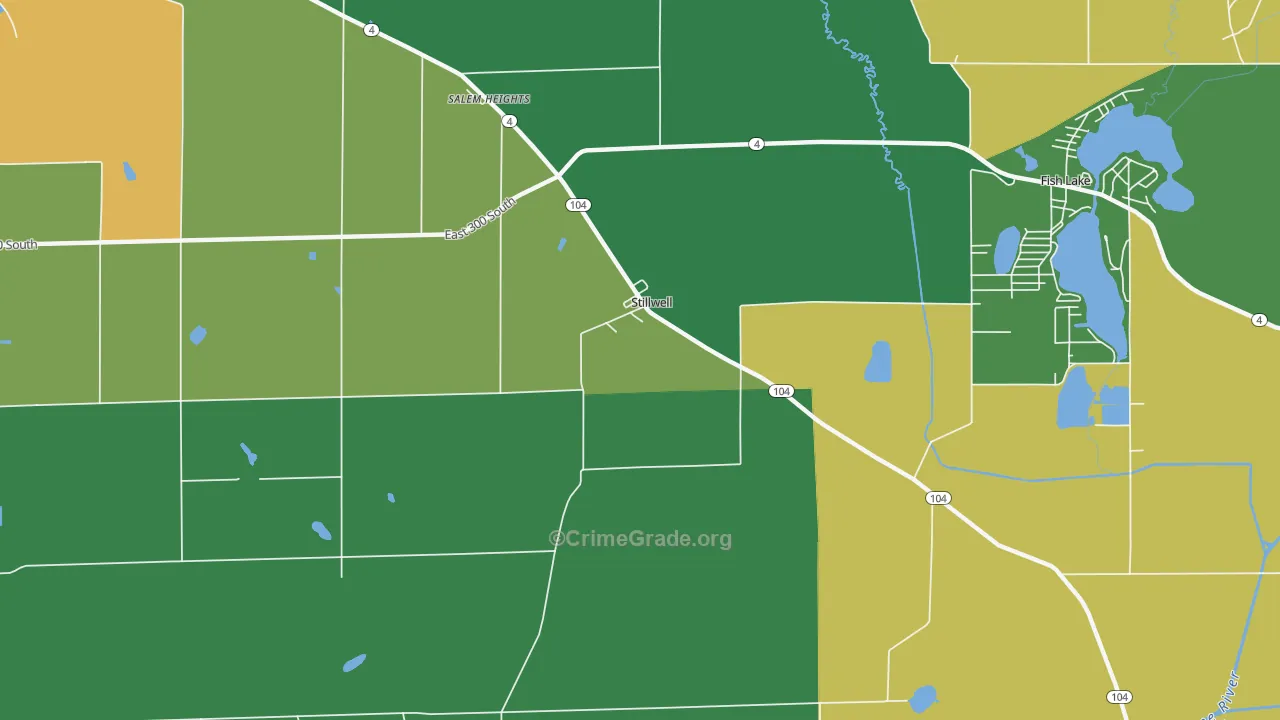 Stillwell, IN Map of Assault Rates