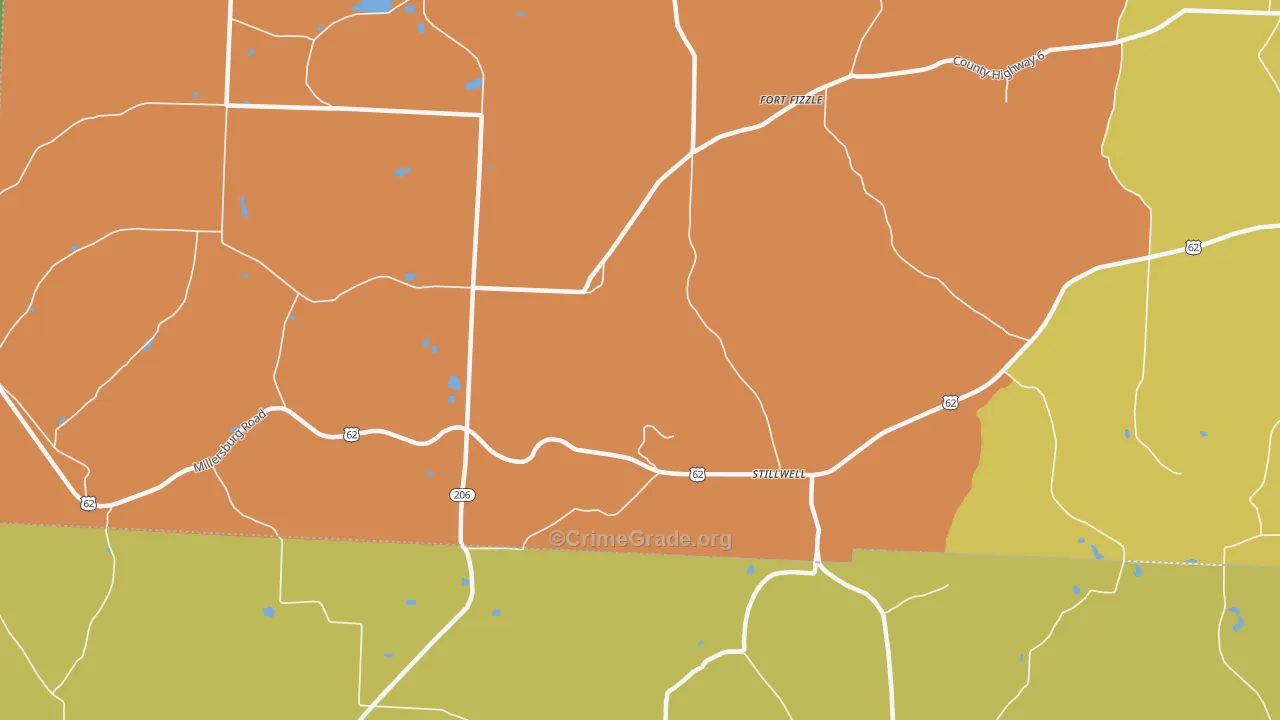 Stillwell, OH Map of Assault Rates