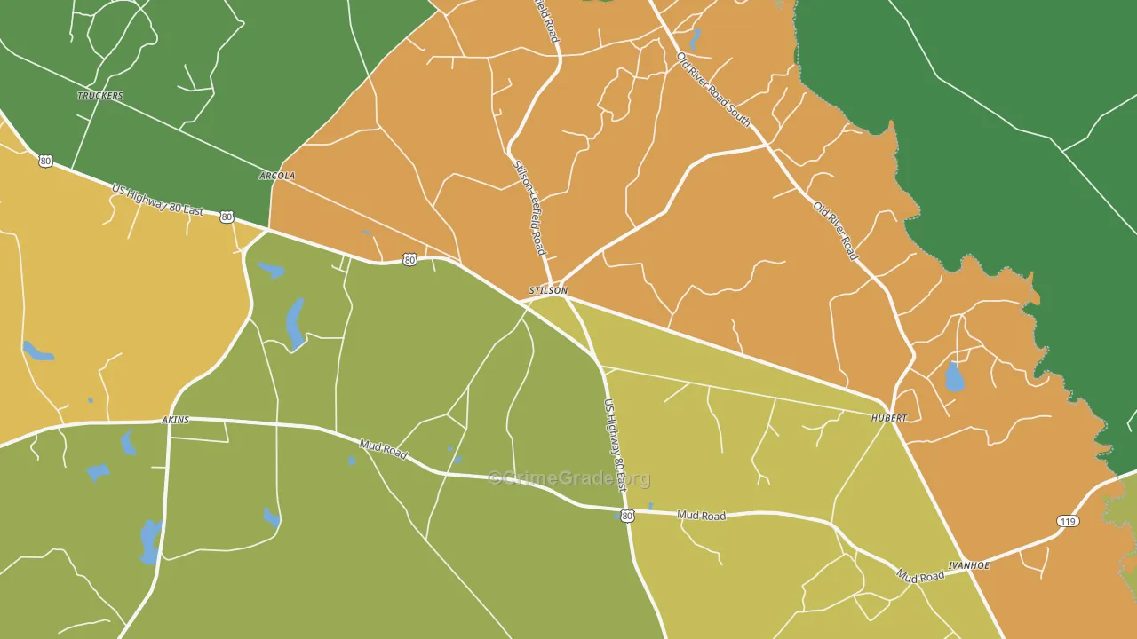 Stilson, GA Map of Assault Rates