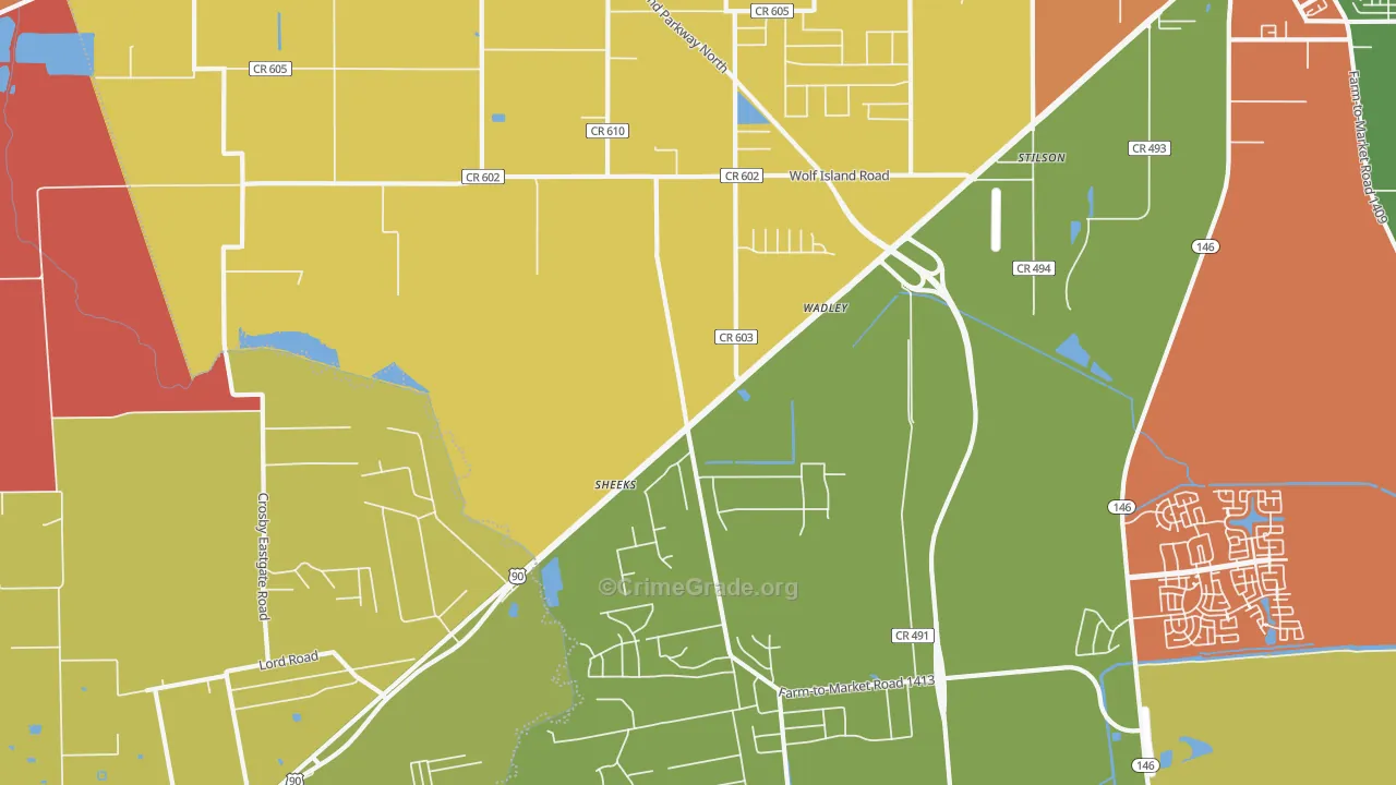 Stilson, TX Map of Assault Rates