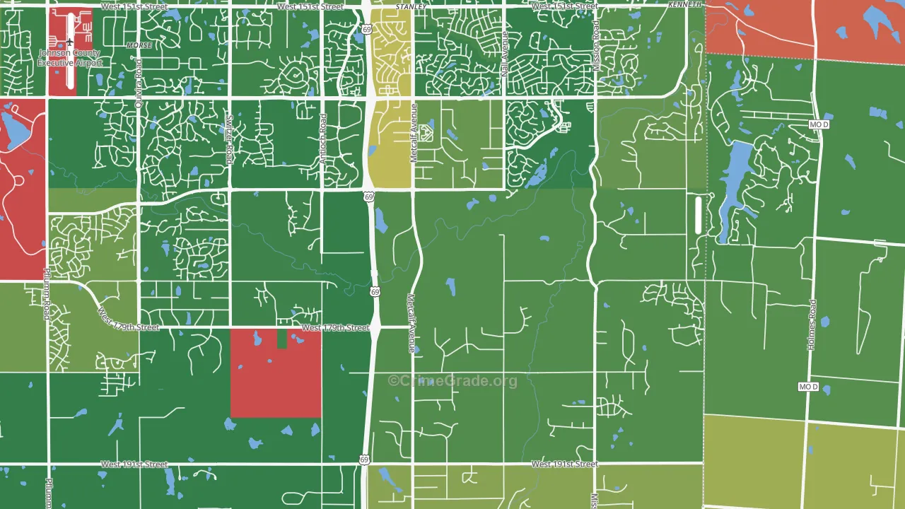 Stilwell, KS Map of Assault Rates