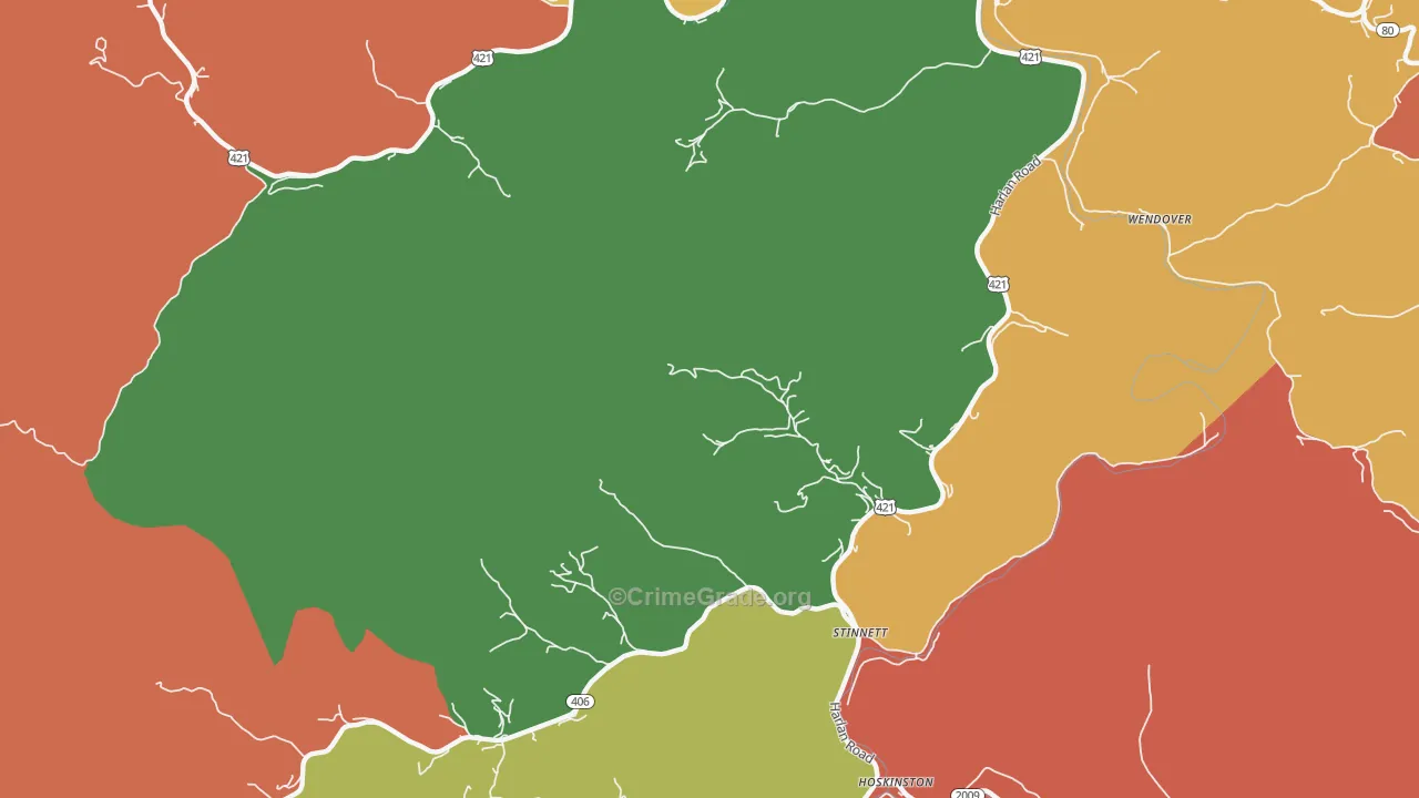Stinnett, KY Map of Assault Rates