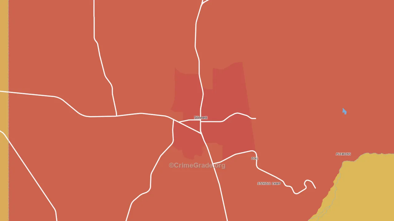 Stinnett, TX Map of Assault Rates