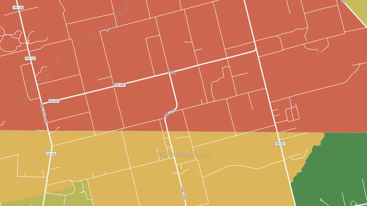 Stith, TX Map of Assault Rates