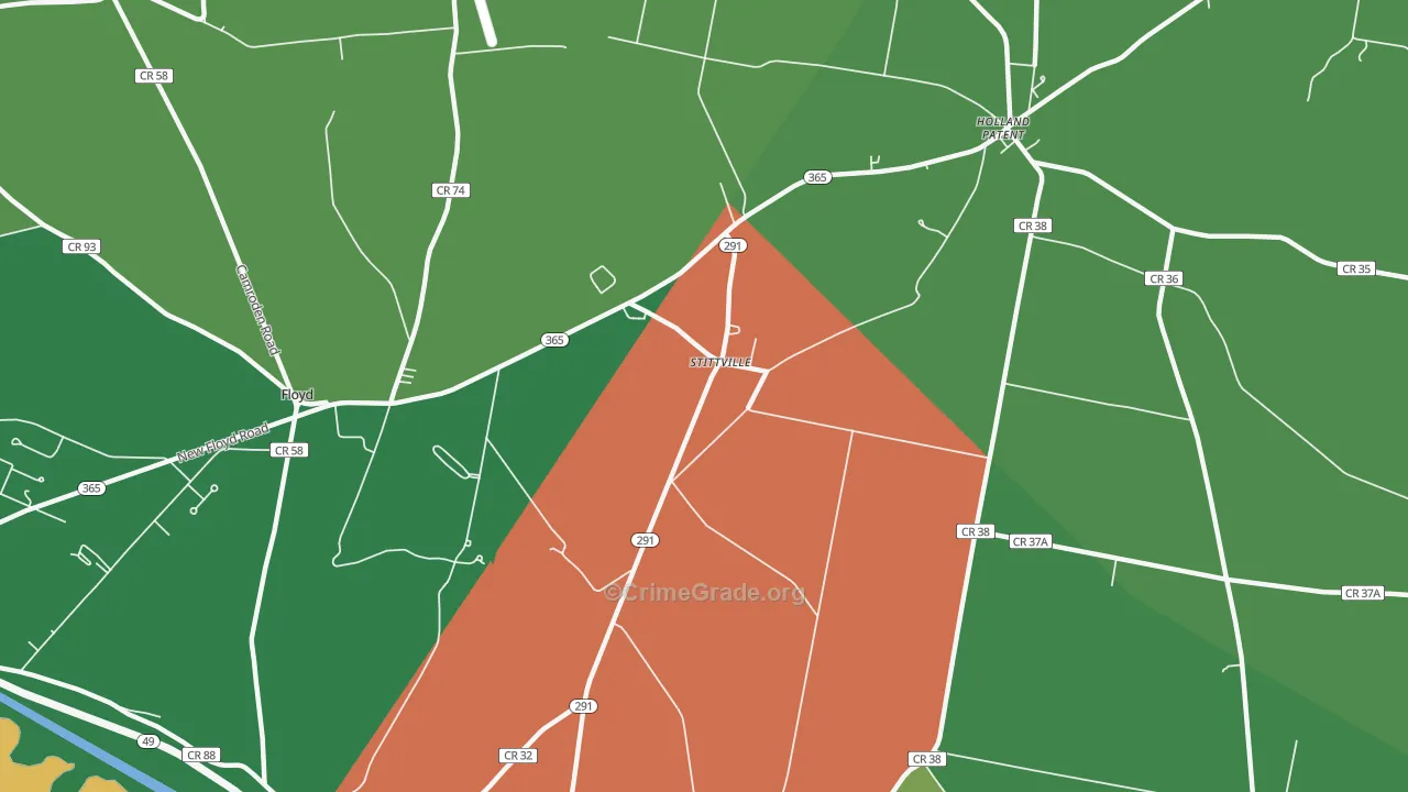 Stittville, NY Map of Assault Rates