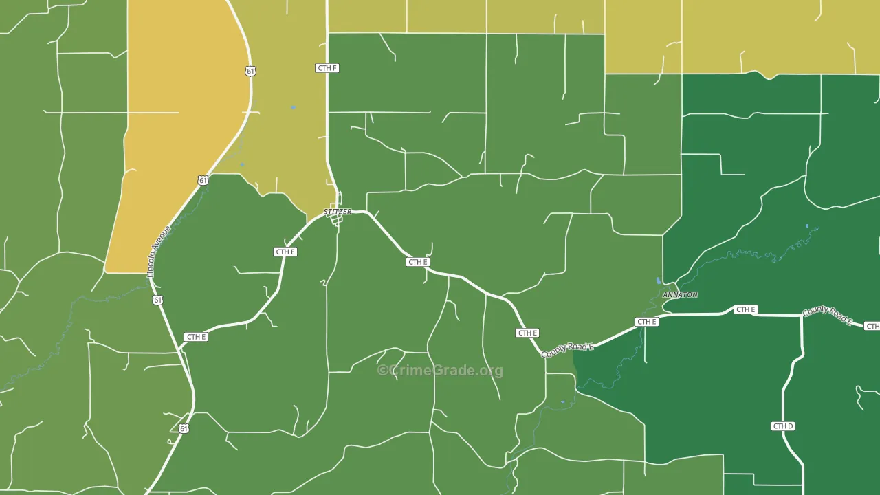 Stitzer, WI Map of Assault Rates