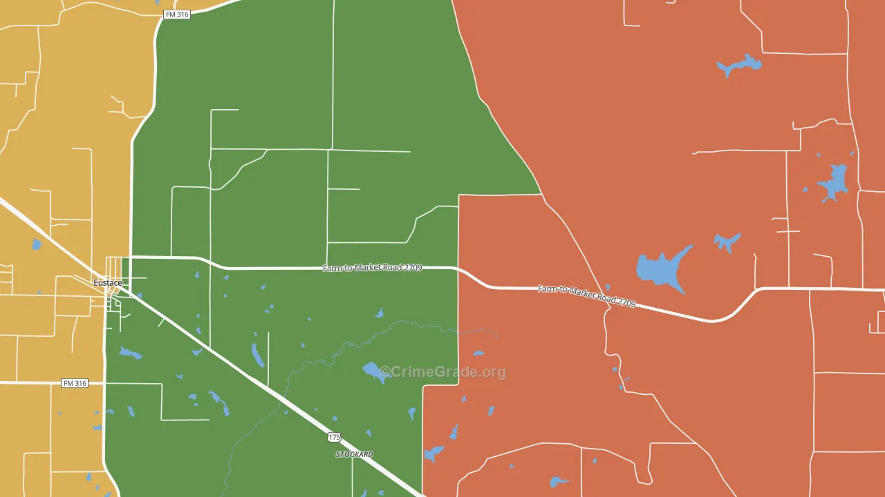 Stockard, TX Map of Assault Rates