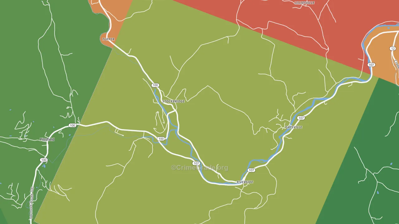 Stockbridge, VT Map of Assault Rates