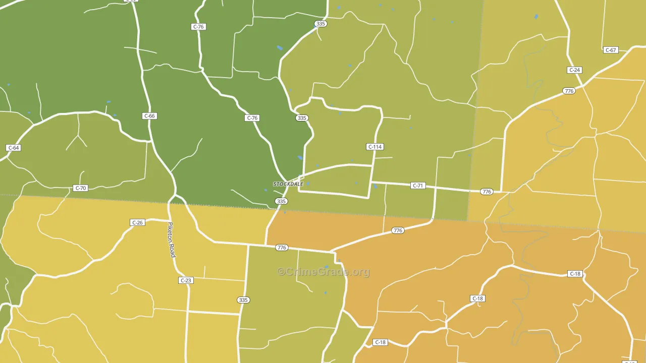 Stockdale, OH Map of Assault Rates