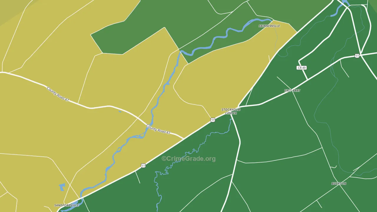 Stockholm Center, NY Map of Assault Rates