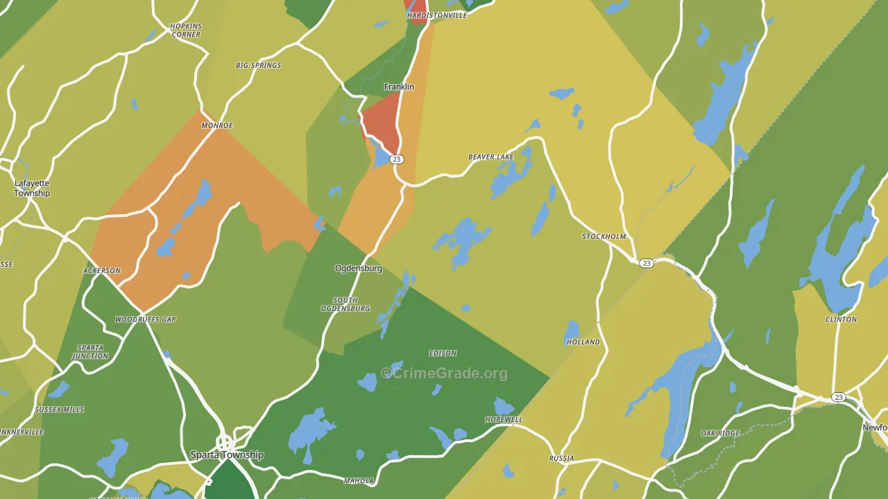 Stockholm, NJ Map of Assault Rates