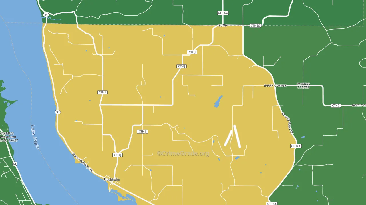 Stockholm, WI Map of Assault Rates