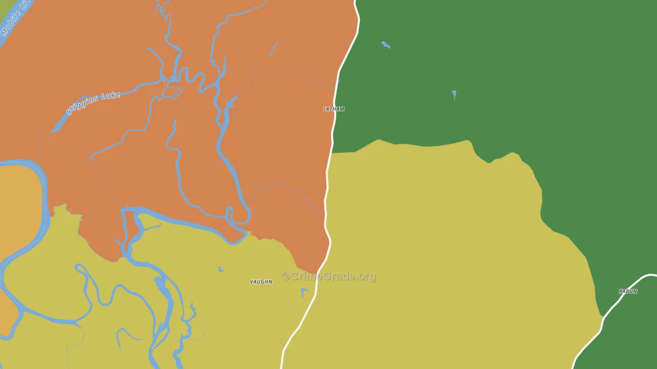 Stockton, AL Map of Assault Rates
