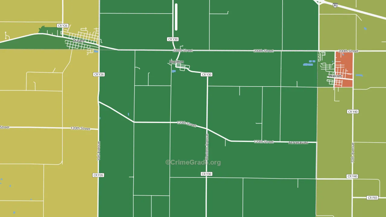 Stockton, IA Map of Assault Rates
