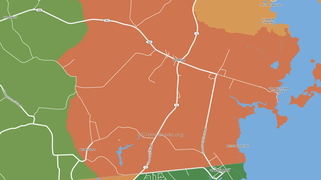 Stockton, MD Map of Assault Rates