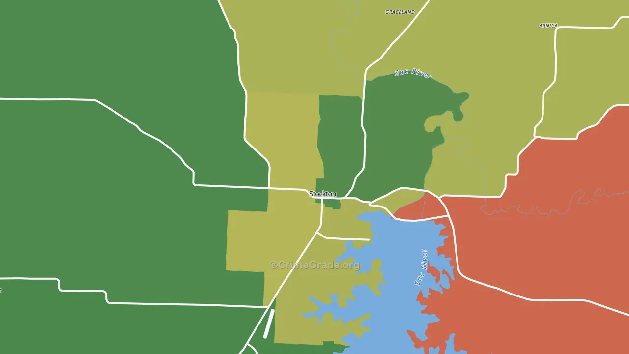 Stockton, MO Map of Assault Rates